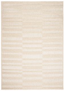 Tapis Extérieur Intérieur Crème Beige Rayures 3d 140 X 200 Cm Viera