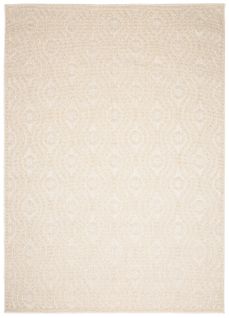 Tapis Extérieur Intérieur Beige Crème 3d Ikat Boucle 80 X 150 Cm Viera
