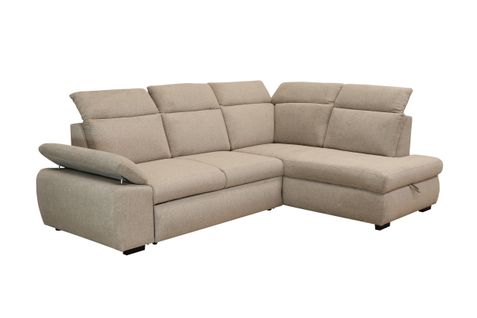 Canapé d'angle convertible COLBY coloris beige droit