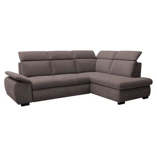 Canapé d'angle convertible COLBY coloris mocca droit