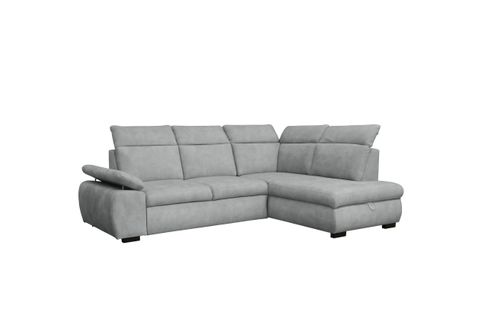 Canapé d'angle convertible COLBY coloris grey droit