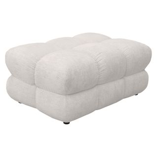 Pouf CAPSIO tissu blanc cassé