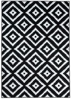 Tapis Salon Moderne Noir Blanc Géométrique 200 X 300 Cm Luxury