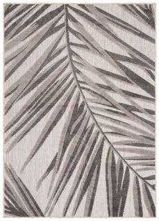 Tapis Extérieur Intérieur Gris Marron Feuilles 140x200 cm