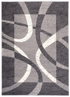 Tapis Salon Rectangle Gris Crème Abstrait Poil Court Dream 120x170