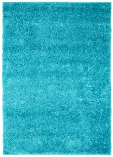 Tapis Salon Turquoise Unicolore Poil Long Shaggy Moelleux 80 X 150 Cm