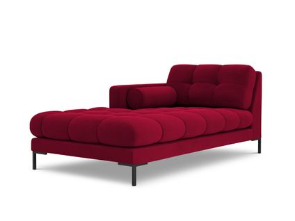 Méridienne Gauche "bali" En Velours Rouge
