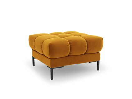 Pouf "bali" En Velours Jaune