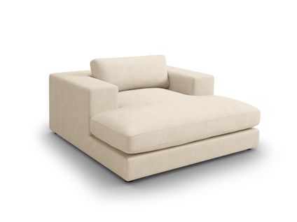 Méridienne "tendance" En Velours Côtelé Beige Clair