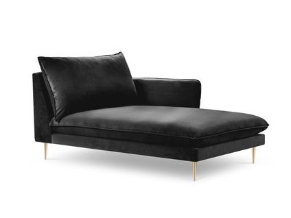 Méridienne Droite "vienna" En Velours Noir