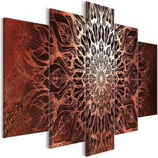 Tableau Zen Hypnosis (5 Parts) Orange Wide 200x100 Cm