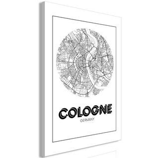 Tableau Cartes Du Monde Retro Cologne (1 Part) Vertical 40x60 Cm