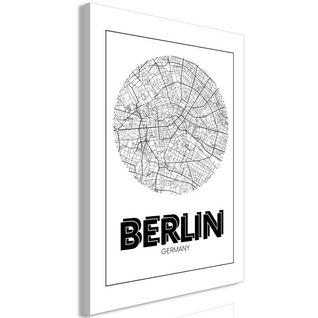 Tableau Cartes Du Monde Retro Berlin (1 Part) Vertical 40x60 Cm