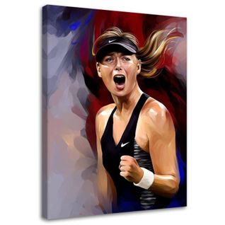 Tableau Tennis Portrait De Maria Sharapova 50 X 70 Cm Noir