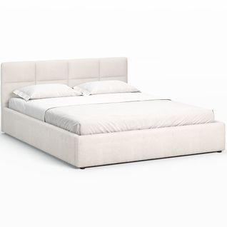 Lit Coffre Mika 140×200 Cm Beige, Tissu Teddy-10, Avec Sommier Et Rangement