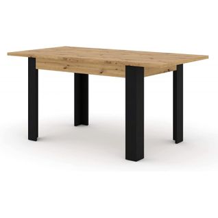 Table à Manger Avec Rallonge Nuka H En Chêne - Longueur: 120 Cm - 160 Cm