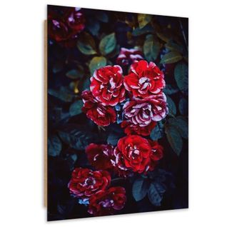 Tableau Bois Rose Fleurs Sur Une Branche 60 X 80 Cm Rouge