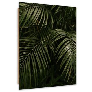 Tableau Bois Feuilles De Palmier Graphiques 80 X 120 Cm Vert
