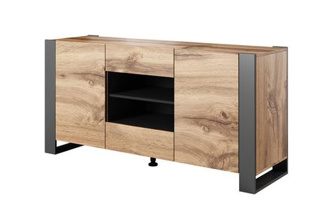 Buffet Style Chêne Et Anthracite 164cm Yosh