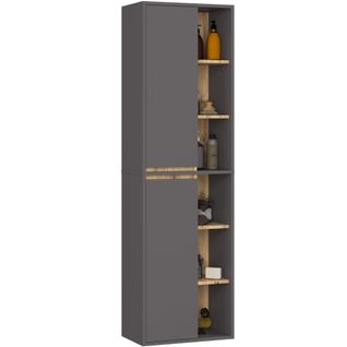 Meuble De Salle De Bain, Gris Graphite/chêne Artisanal, 50 X 170 X 30 Cm