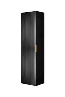 Colonne De Salle De Bain, Noir Mat, 35 X 136 X 27 Cm, Poignée Dorée