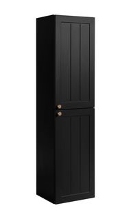 Meuble De Salle De Bain De Style Classique, Noir, 35 X 136 X 27 Cm, Poignée Dorée