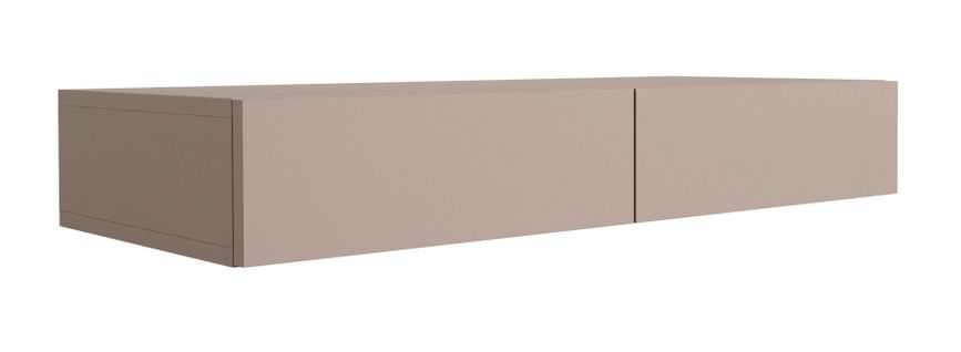Coiffeuse Suspendue Avec Deux Tiroirs, Façade Lisse - Couleur : Brun Caramel, 100 X 40 X 16 Cm