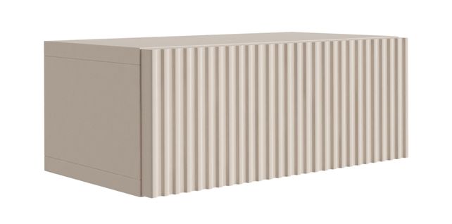 Table De Chevet Suspendue Avec Tiroir, Façade Rainurée, Couleur : Cachemire, 40 X 20 X 16 Cm