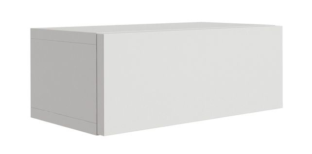 Table De Chevet Suspendue Avec Tiroir, Façade Lisse, Couleur : Blanc, 40 X 20 X 16 Cm