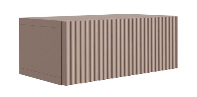 Table De Chevet Suspendue Avec Tiroir, Façade Rainurée, Couleur : Brun Caramel, 40 X 20 X 16 Cm