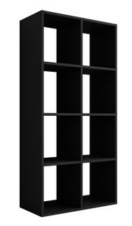 Bibliothèque à 8 Compartiments, Couleur : Noir, 147 × 74 × 30 Cm, Verticale Ou Horizontale