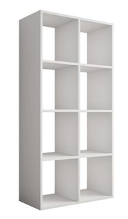 Bibliothèque à 8 Compartiments, Couleur : Blanc, 147 × 74 × 30 Cm, Verticale Ou Horizontale