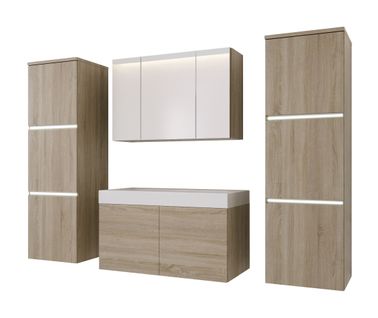 Ensemble Meuble Salle De Bain, Sonoma Chêne, 160 X 130 Cm