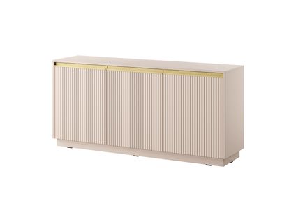 Buffet : 3 Portes, 6 Étagères, Beige Sable, 153,4 Cm X 71,6 Cm X 39 Cm