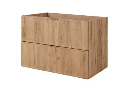 Meuble De Salle De Bain, Chêne Craft, Poignée Dorée, 46 X 80 X 57 Cm