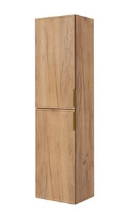 Meuble De Salle De Bain, Chêne Craft, Poignée Dorée, 35 X 136 X 27 Cm