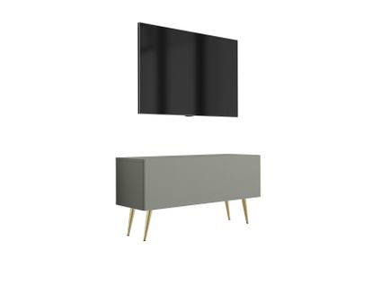 Meuble TV, Aloès, 100 X 52 X 32 Cm, Pieds Dorées