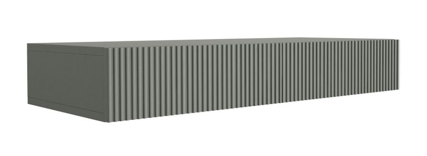 Coiffeuse Suspendue Avec Deux Tiroirs, Façade Rainurée - Couleur : Aloès Vert, 100 X 40 X 16 Cm