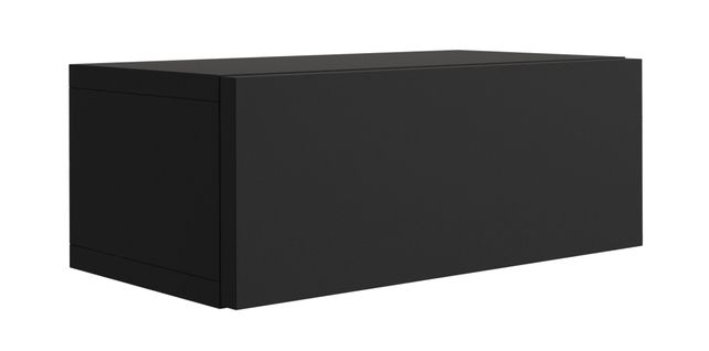 Table De Chevet Suspendue Avec Tiroir, Façade Lisse, Couleur : Noir, 40 X 20 X 16 Cm