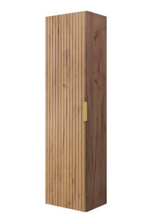 Colonne De Salle De Bain, Chêne Craft, 35 X 136 X 27 Cm, Poignée Dorée