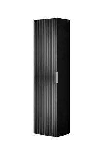 Colonne De Salle De Bain, Noir, 35 X 136 X 27 Cm, Poignée Argentée