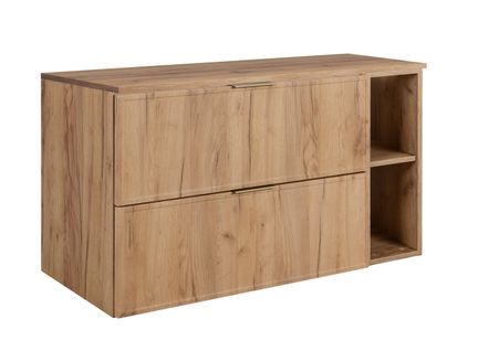 Meuble De Salle De Bain, Chêne Craft, Poignée Dorée, 100 (80 + 20) X 46 X 57 Cm