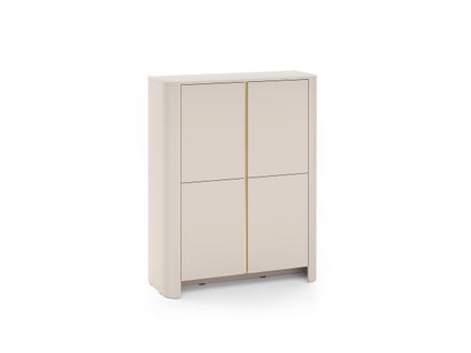 Buffet, Cachemire, 103 X 39 X 132 Cm, Meuble Moderne Aux Bords Arrondis