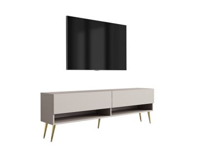 Meuble TV 170 Cm Cachemire, Pieds Obliques Dorés, 170 X 32 X 52 Cm