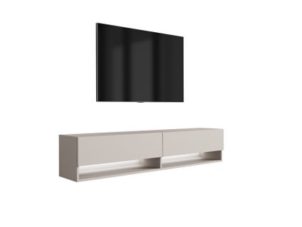 Meuble TV 170 Cm Cachemire, LED Blanc, 170 X 32 X 34 Cm