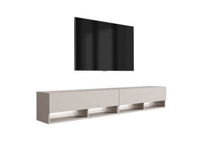 Meuble TV 200 (2 X 100) Cm Cachemire, LED Blanc, 200 X 32 X 52 Cm