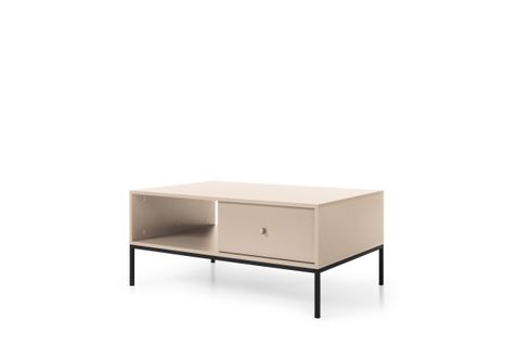 Table Basse, Beige Sable, 103,5 X 46,2 X 68 Cm, Pieds Noires