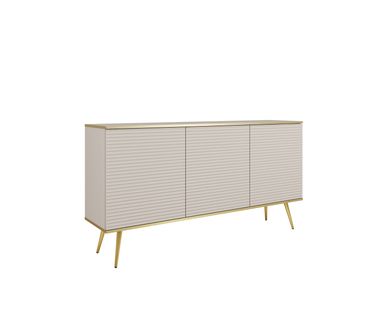 Buffet Glamour Avec Pieds Dorés, 160 X 85 X 39 Cm - Beige