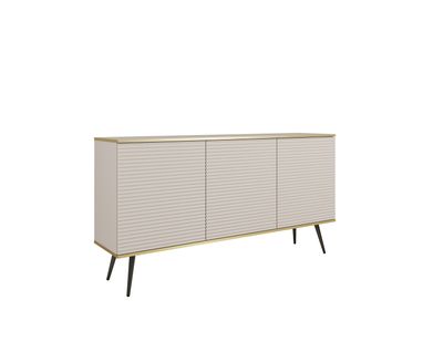 Buffet Beige Glamour Avec Pieds Noirs, 160 X 85 X 39