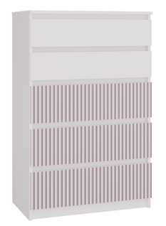 Commode, Blanc / Rose, 70 X 109,5 X 40 Cm